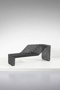 ANACLETO SPAZZAPAN Sofa.: SPAZZAPAN ANACLETO (n. 1943) Sofa. Wire mesh in forged iron.. Cm 187,00 x 69,00 x 60,00. 1990s / 2000s.