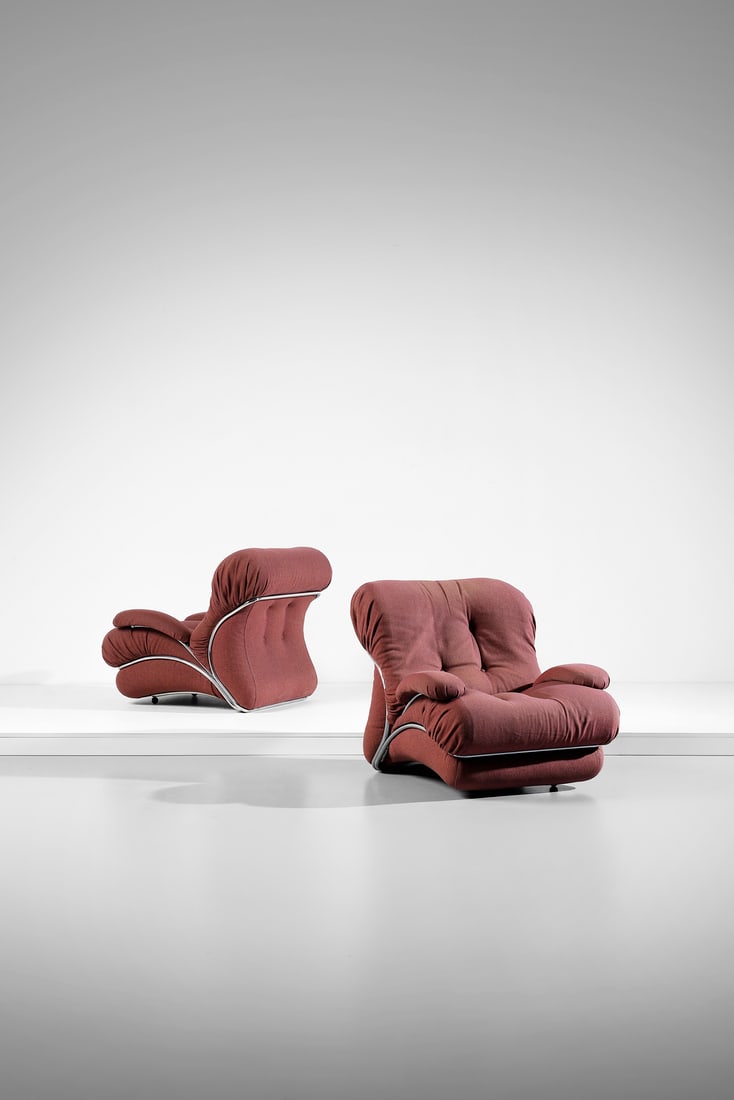 VITTORIO VARO attributed. Pair of armchairs for IPE, Italy. (1 of 4)