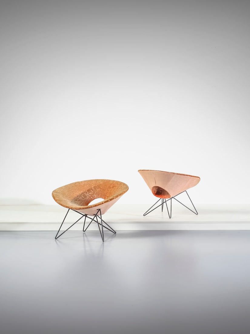 GIOVANNI FERRABINI attributed. Pair of lounge chairs. (1 of 4)