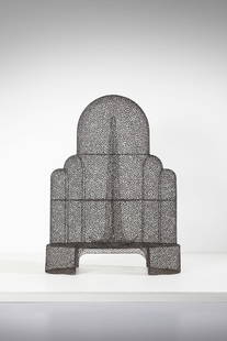 ANACLETO SPAZZAPAN Buffet.: SPAZZAPAN ANACLETO (n. 1943) Buffet. Wire mesh in forged iron.. Cm 140,00 x 200,00 x 45,00. 1990s / 2000s.Artist's initials.
