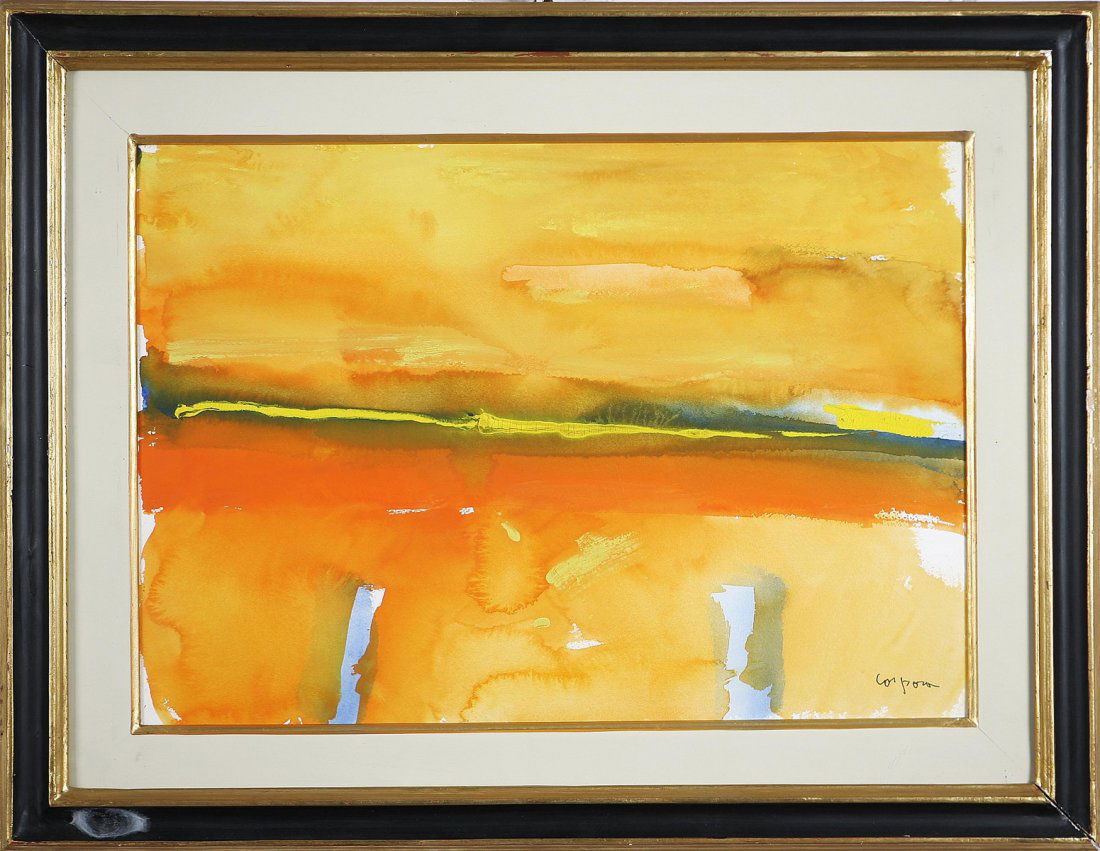 ANTONIO CORPORA: CORPORA ANTONIO (1909 - 2004) Laguna d'oriente. 1998. Acquarello su carta. Cm 36x51. Autentica su fotografia di Giovanni Di Summa, Archivio Antonio Corpora. Opera pubblicata nella mostra antologica a