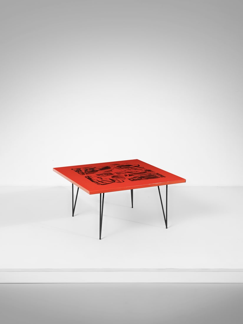 PIERO FORNASETTI Low table with Muro Romano deocration. (1 of 4)