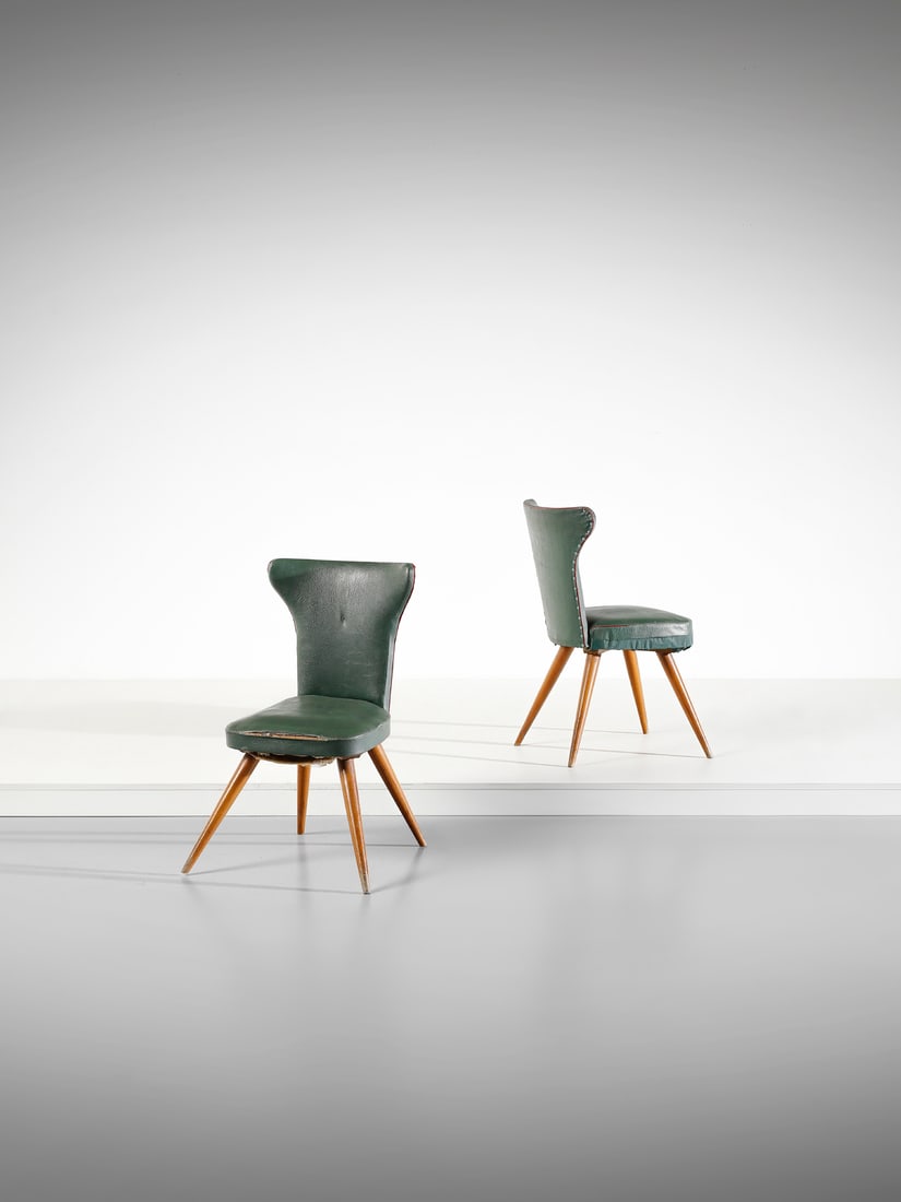 LINA BO BARDI & CARLO PAGANI attributed. Pair of chairs. (1 of 3)