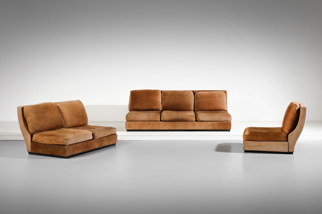 WILLY RIZZO Three-seater sofa, two-seater sofa and lounge chair for Mario Sabot (1 of 5)