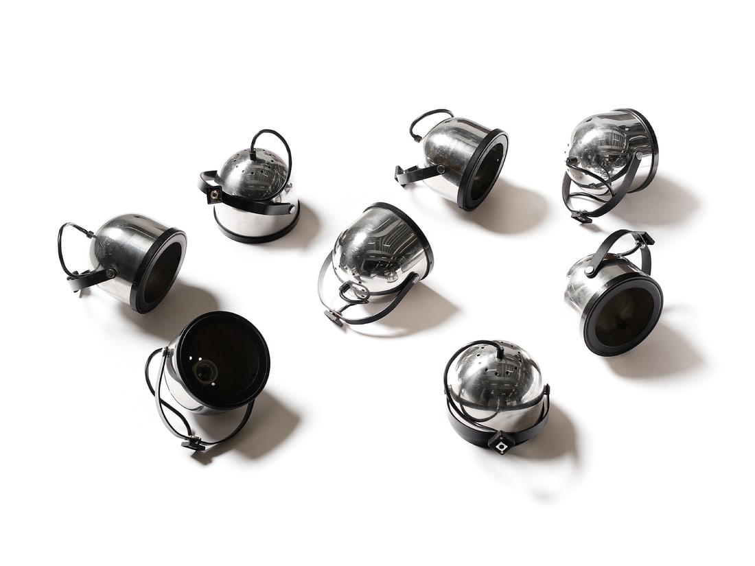 GAE AULENTI Eight wall lamps for Stilnovo, Milan. (1 of 5)