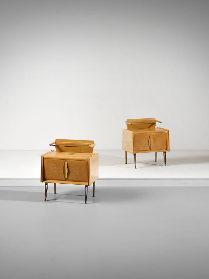 SILVIO CAVATORTA Pair of bedside tables. (1 of 3)