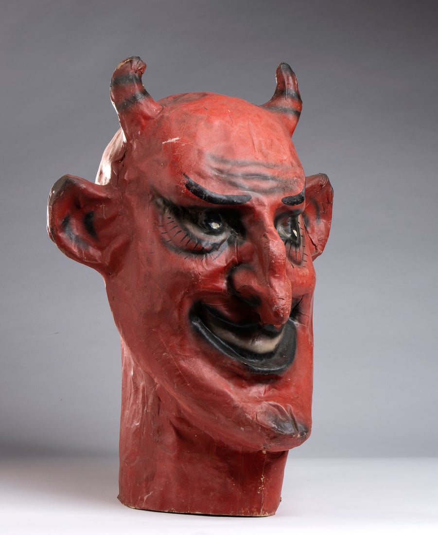 PAPIER-MÂCHÉ DEVIL'S HEADItaly, early 20th century. (1 of 1)