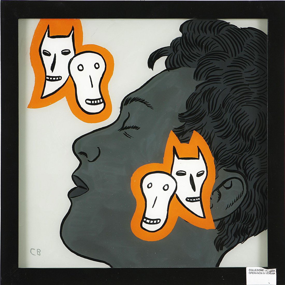 CONRAD BOTES - Senza titolo: BOTES CONRAD (n. 1969) Senza titolo. Vetro. Cm 36x36. Firma in basso a sinistra. Cornice presente.