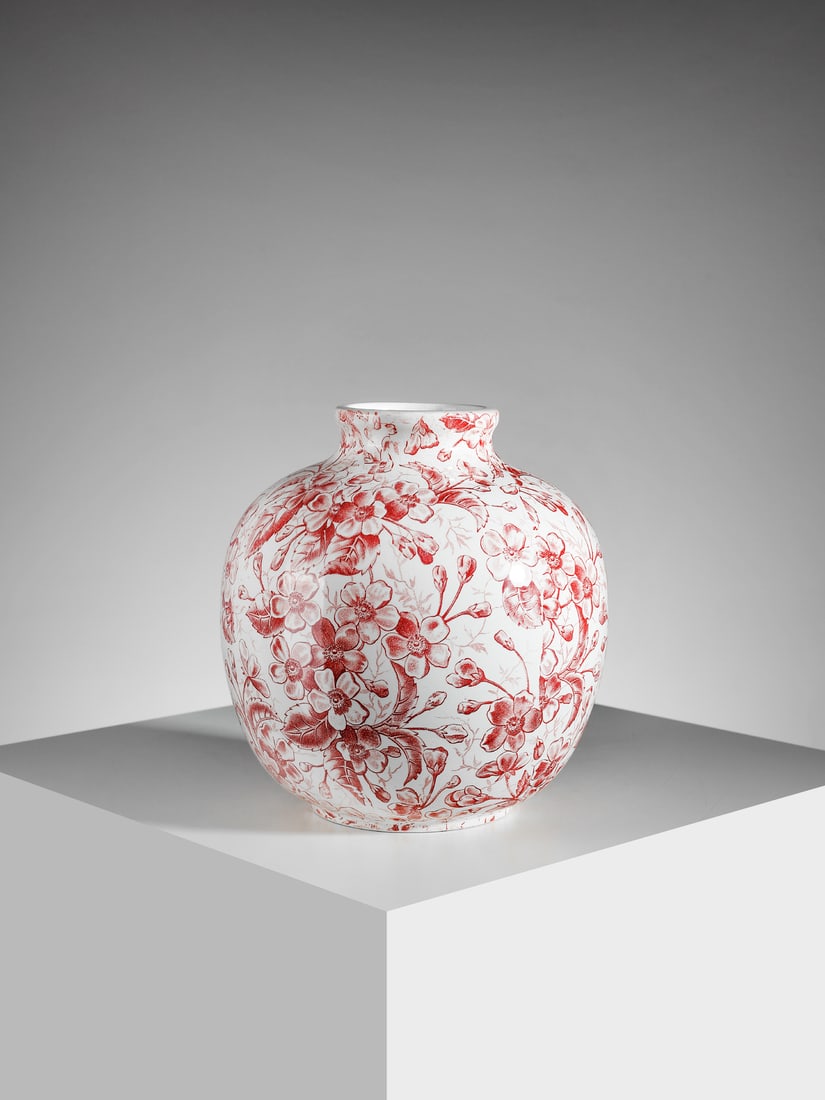 GIO PONTI Vase decorated with flowers and leaves for Richard-Ginori manufacture, S. Cristoforo, (1 of 4)