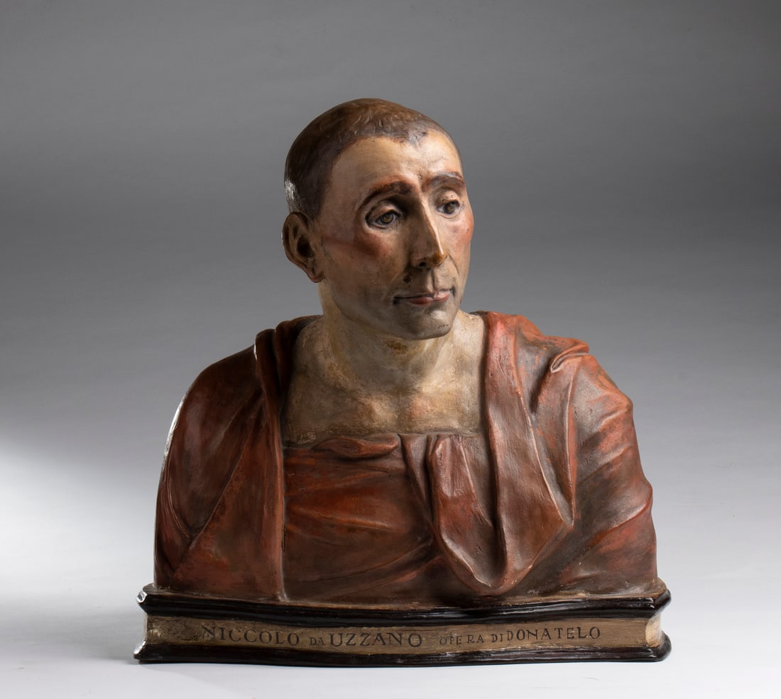 POLYCHROME TERRACOTTA BUSTItaly, 19th century . (1 of 3)
