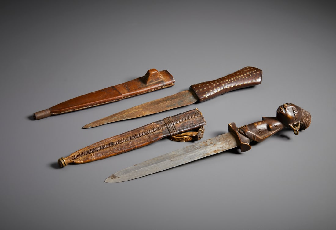PAIR OF AFRICAN KNIVES Congo, first half of the 20th century. (1 of 4)