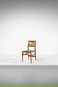 GIO PONTI (1891-1979) & PIERO FORNASETTI (1913-1988) Chair with seat and backrest with Calculator (1 of 3)
