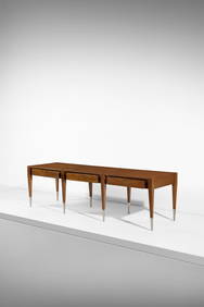 GIO PONTI Large six drawer table, execution by Giordano Chiesa, Italy. (1 of 4)