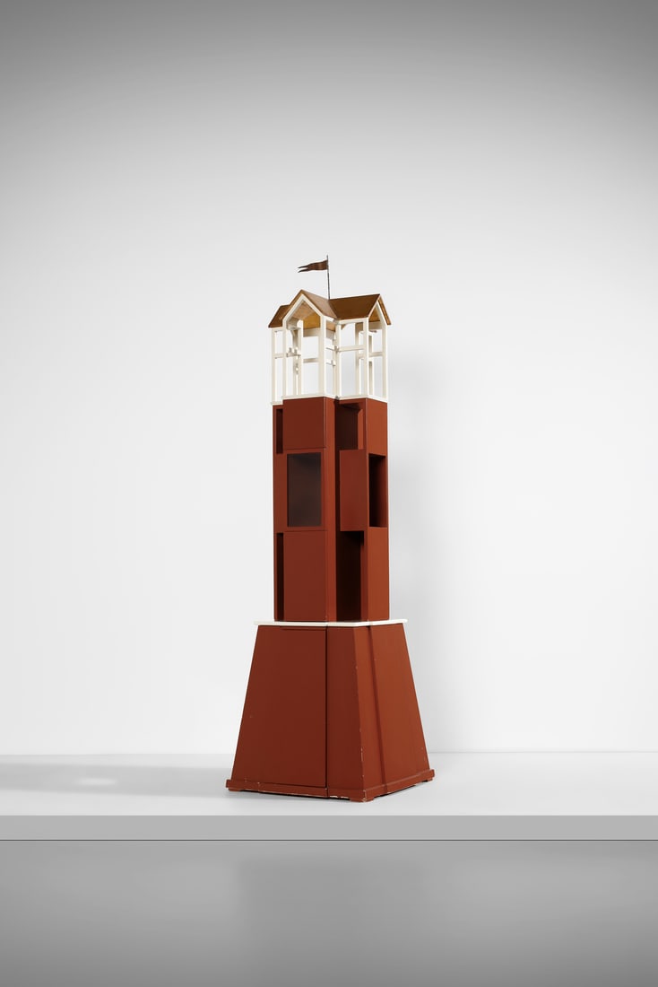 PAOLO PORTOGHESI Torre AstrusaMirabili edition.: PORTOGHESI PAOLO (n. 1931) Torre AstrusaMirabili edition. 1992. Lacquered wood and metal.. Cm 80,00 x 267,50 x 80,00. Series of 99 pieces. Literature: Catalogo Mirabili, 1992, p. 60