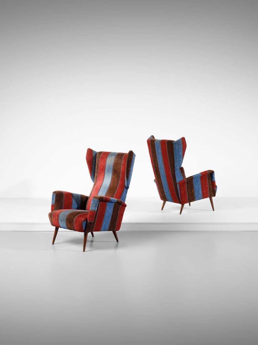 GIO PONTI Pair of bergere armchairs for Dassi, Italy. (1 of 2)