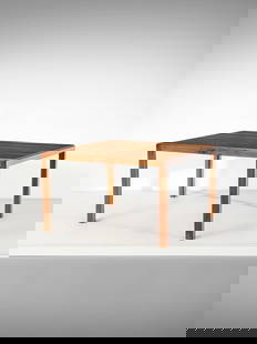 AFRA (1937-2011) & TOBIA (n. 1935) SCARPA Table for Stildomus, Italy.: SCARPA AFRA (1937-2011) & TOBIA (n. 1935) Table for Stildomus, Italy. Wood and ebonized wood.. Cm 121,00 x 71,50 x 121,00. 1970s.