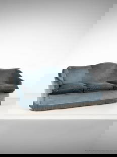 MANIFATTURA ITALIANA Three-seater sofa.: ITALIAN WORK Three-seater sofa. Wood and padding velvet.. Cm 87,00 x 200,00 x 90,00. 1950s.