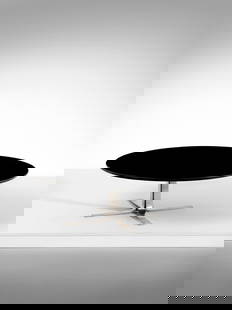 MANIFATTURA ITALIANA Coffee table.: ITALIAN WORK Coffee table. Steel and wood.. Cm 118,50 x 38,50 x 118,50. 1960 / 1970s.