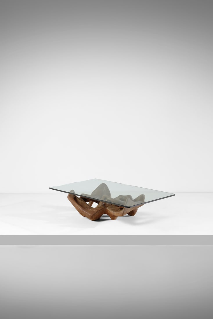 CLAUDIO TREVI attribuito. Tavolino da salotto con base scultorea. (1 of 4)