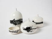 EMILIO SCANAVINO Three bottle vases and a bowl.
