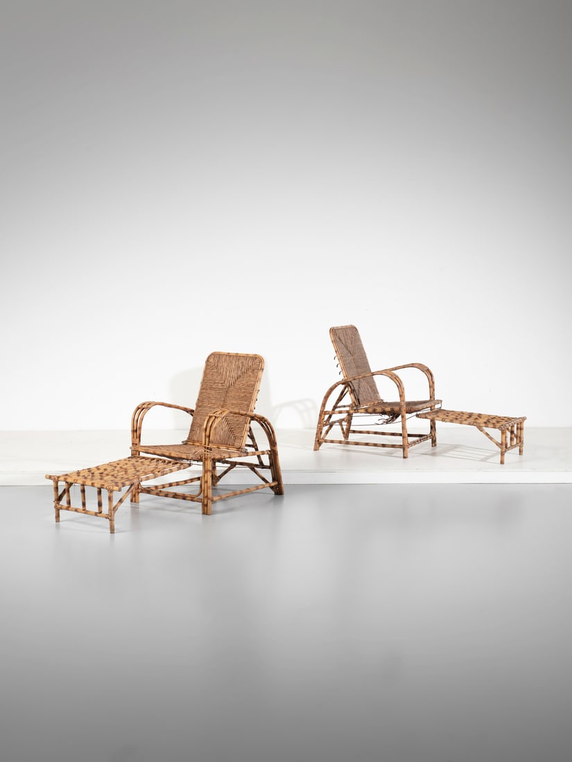 MANIFATTURA ITALIANA Pair of deckchairs. (1 of 3)