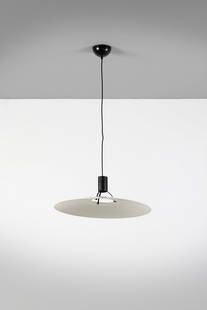 GINO SARFATTI 2133 ceiling lamp for Arteluce.: SARFATTI GINO (1912 - 1985) 2133 ceiling lamp for Arteluce. 1972. Plastic and painted metal material.. Cm 62,00 x 62,00. literature: Romanelli M, Severi S, Gino Sarfatti, opere scelte, Cinisello Balsa