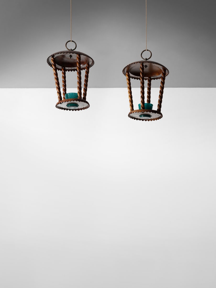 LUIGI SCREMIN attributed. Pair of lanterns. (1 of 2)