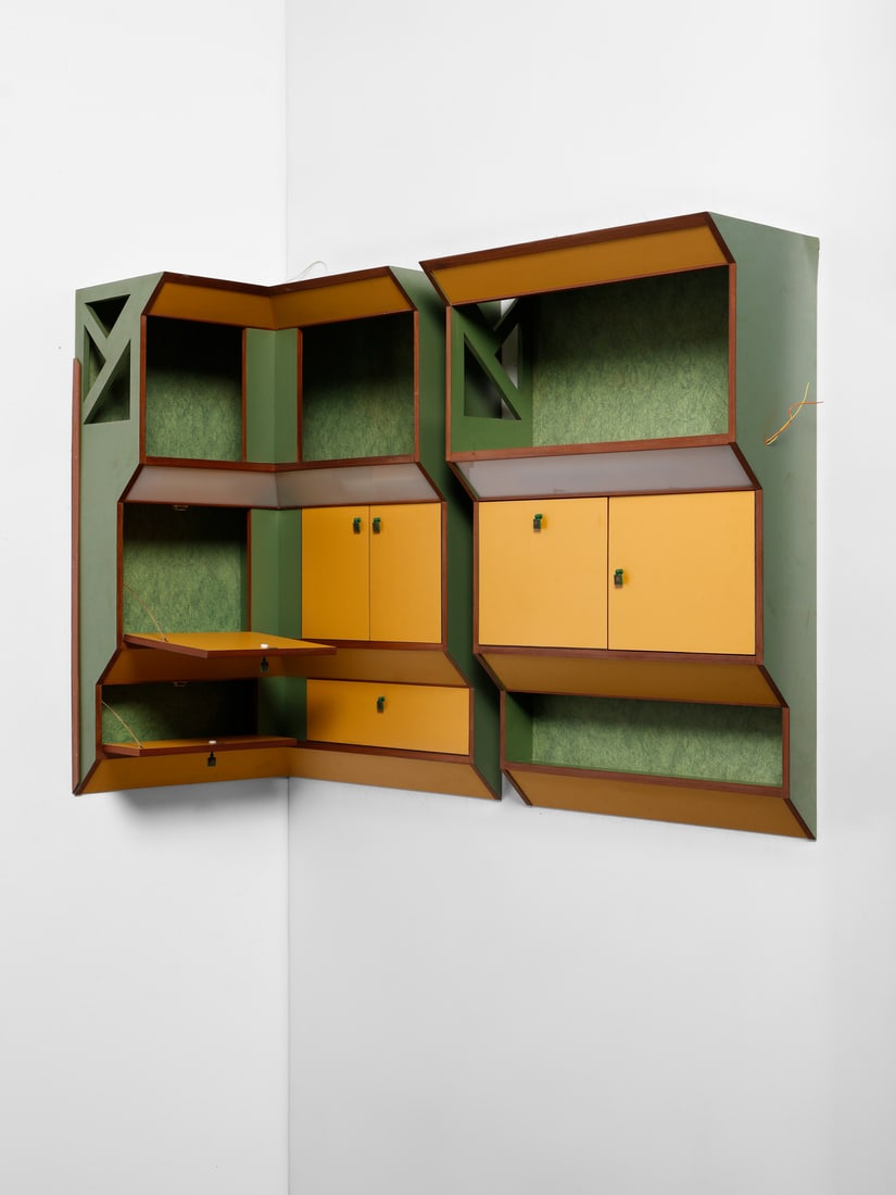 MANIFATTURA ITALIANA Two wall units with cupboards and shelves. (1 of 3)