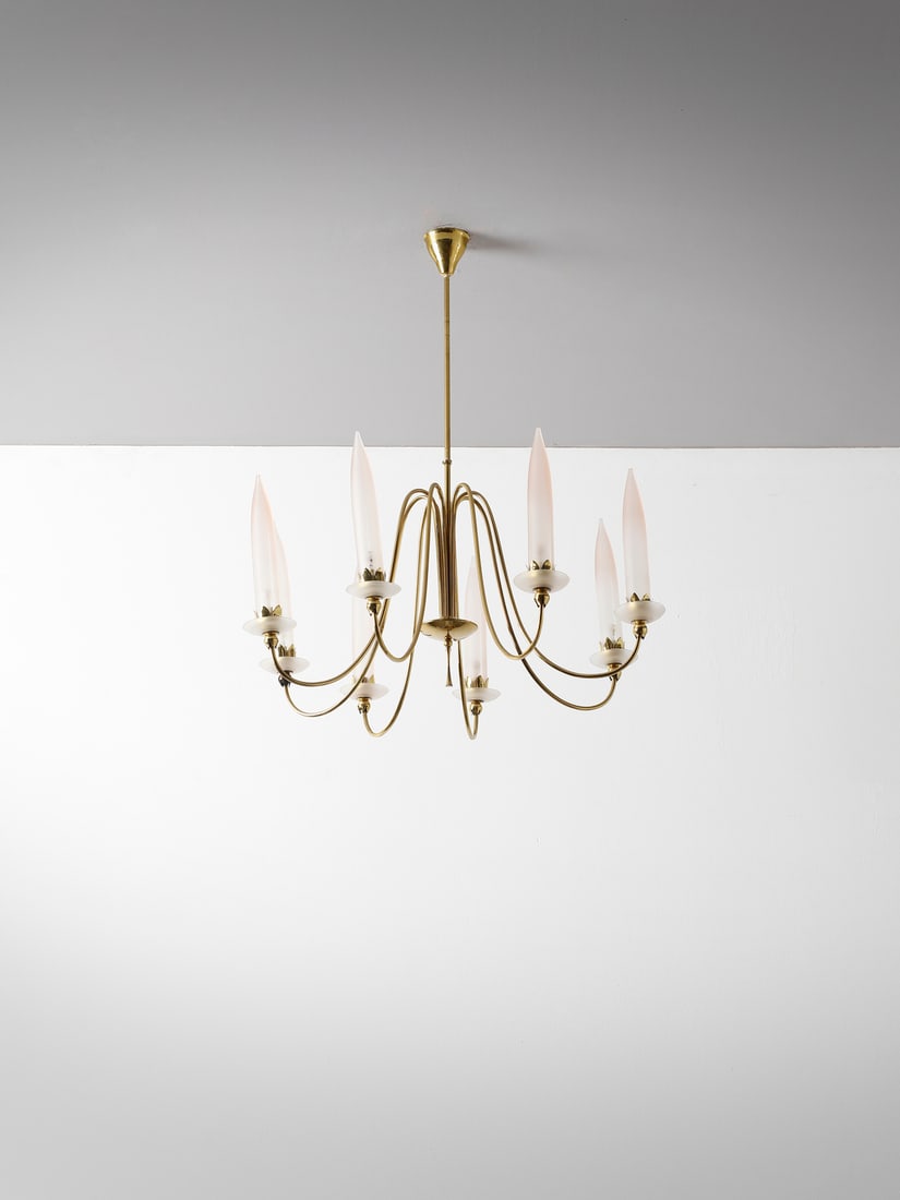 MANIFATTURA ITALIANA Eight-lights pendant lamp. (1 of 3)