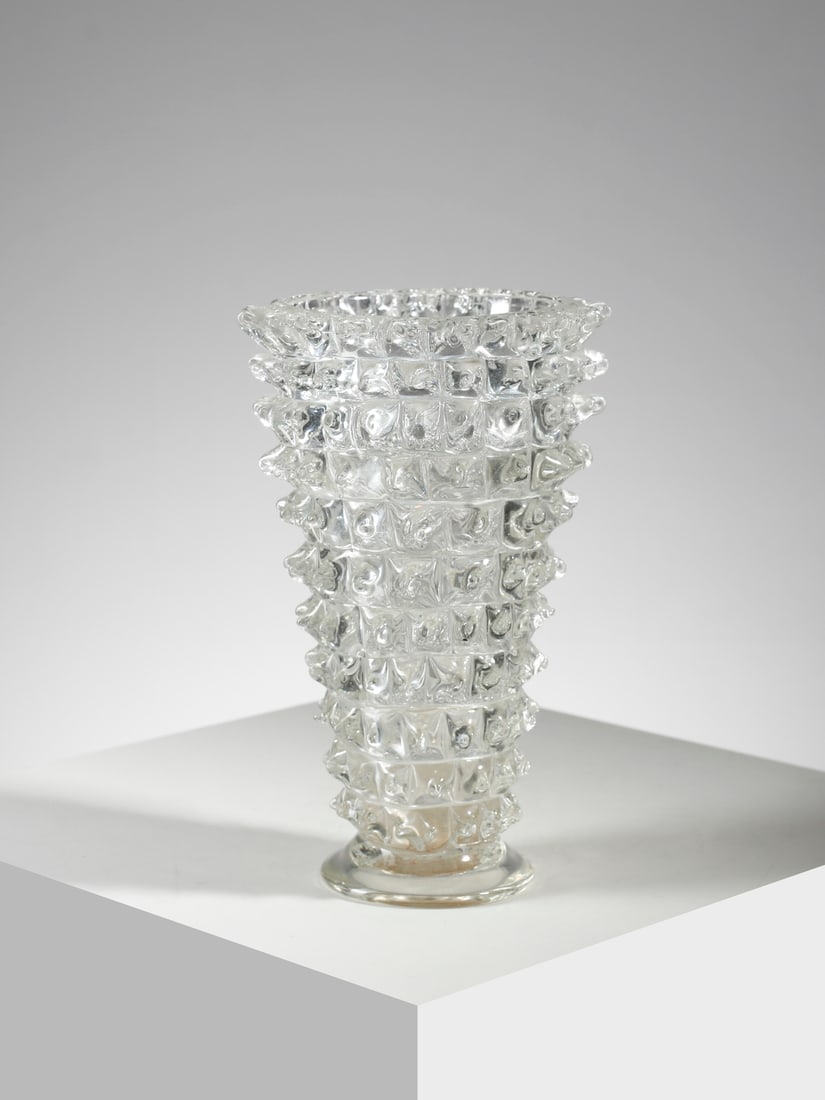 ERCOLE BAROVIER Truncated cone vase, made by Barovier & Toso, Murano. (1 of 3)