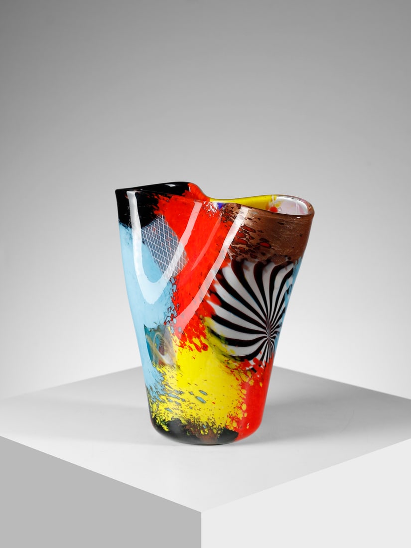 DINO MARTENS Nabucco 3121 vase from the Oriente series with a flared shape, flattened in the central (1 of 6)