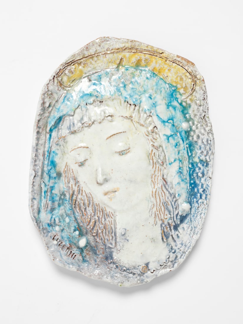 UGO LUCERNI Panel depicting the face of the Madonna, Florence. (1 of 2)