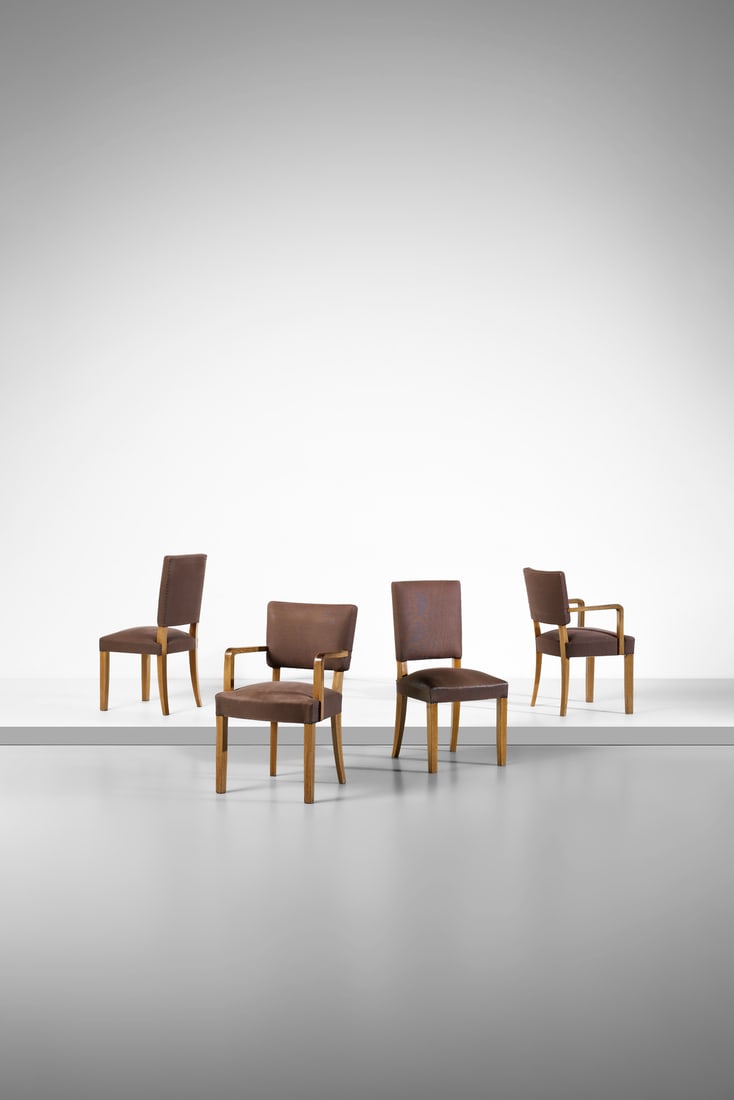 GIO PONTI Pair of chairs and pair of chairs with armrests. (1 of 3)