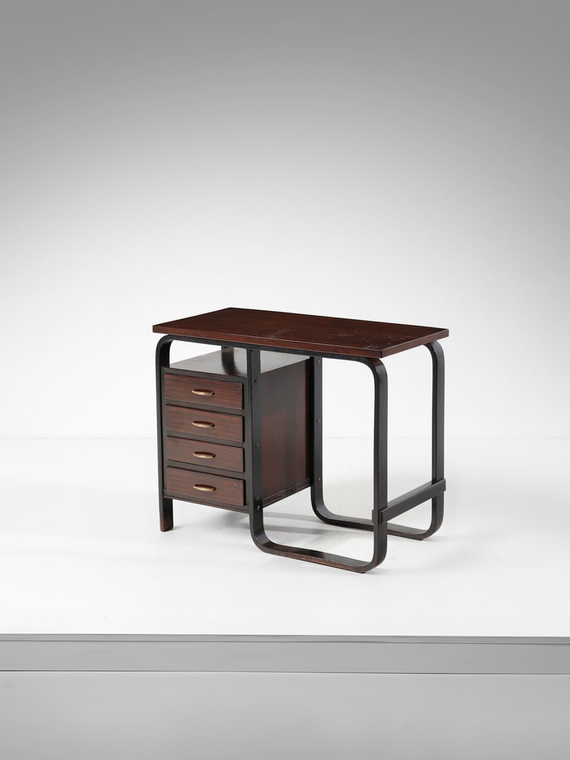 GIUSEPPE PAGANO POGATSCHNIG Small writing desk with side drawers for Gino Maggioni, Milan. (1 of 3)