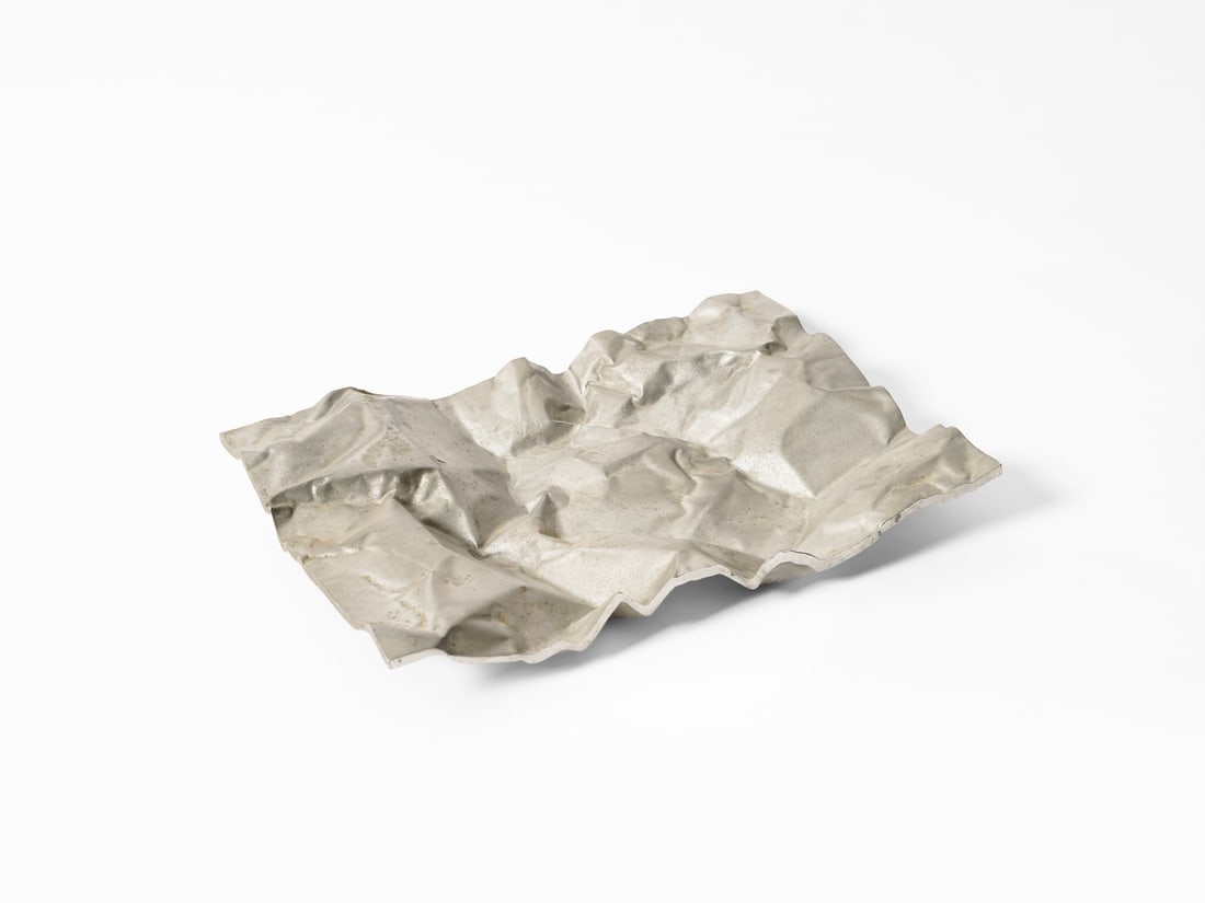 GRUPPO NP2 / NERONE e PATUZZI Centerpiece, Turin.: GRUPPO NP2 / NERONE e PATUZZI Centerpiece, Turin. Cast aluminum.. Cm 35,50 x 50,00. 1960s.Signed "NP2 Nerone Patuzzi" at top right.