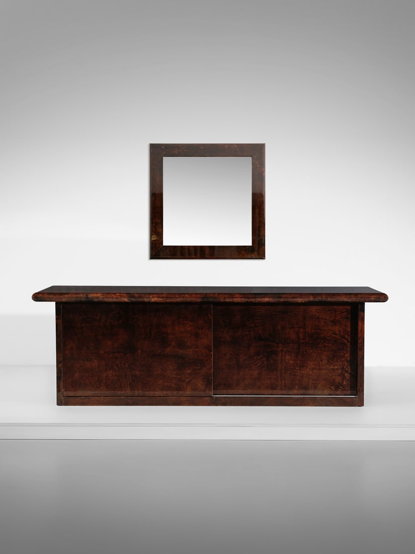 ALDO TURA Double sliding door sideboard joined to wall mirror, Lazzate. (1 of 6)