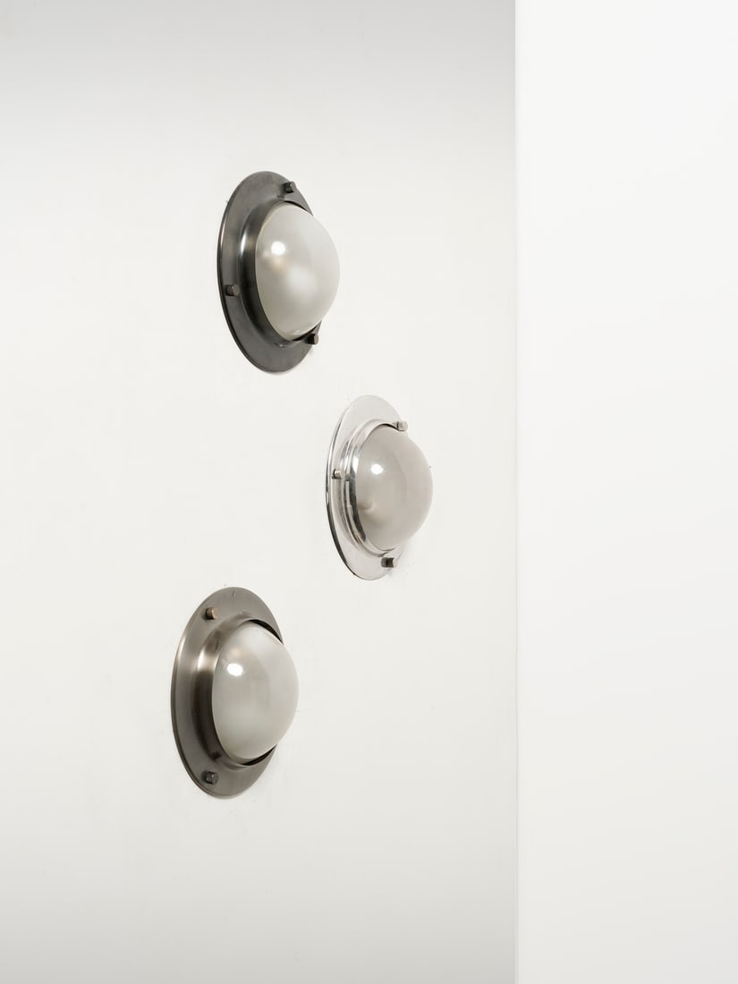 LUIGI CACCIA DOMINIONI Three LSP6 Tommy ceiling-wall lamps for Azucena, Milan. (1 of 2)