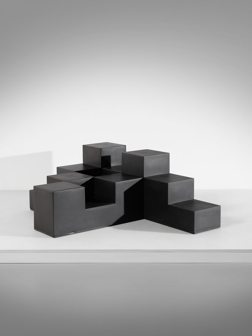 MARIO BELLINI Four modular elements from Gli Scacchi series for C&B, Italy.: BELLINI MARIO (n. 1935) Four modular elements from Gli Scacchi series for C&B, Italy. 1971. Polyurethane resin "Duraplum".. . Production label.Dimensions: high module 54.5 x 90 x 30 cm; low module 36.