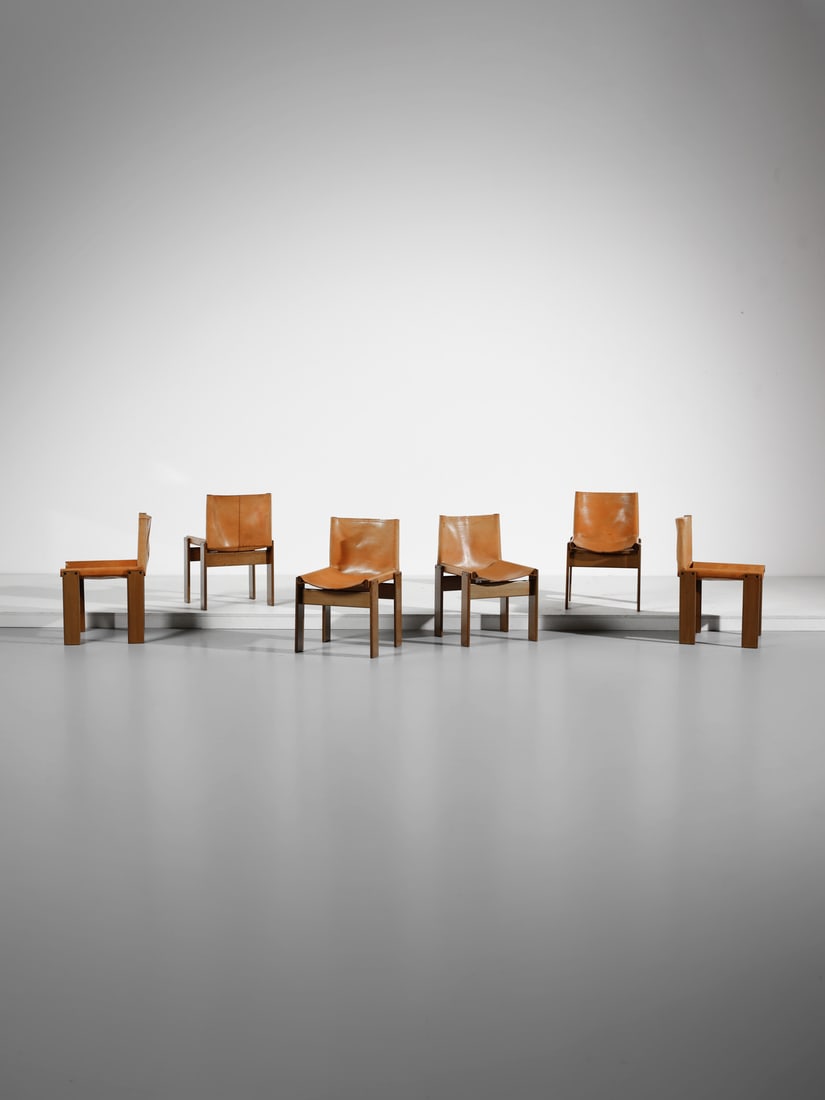 AFRA (1937-2011) & TOBIA (n. 1935) SCARPA Six Monk chairs for Molteni, Italy. (1 of 2)