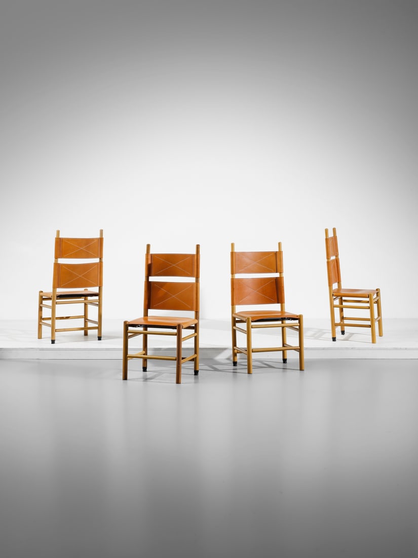 CARLO SCARPA Four Kentucky chairs for Bernini, Ceriano Laghetto. (1 of 2)