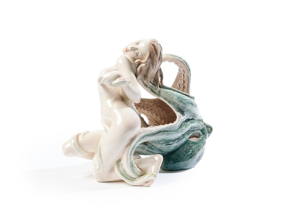 GIUSEPPE VALLINI & GIUSEPPE VACCON The woman and the octopusAll-round sculpture, VI.BI. manufacture. (1 of 4)