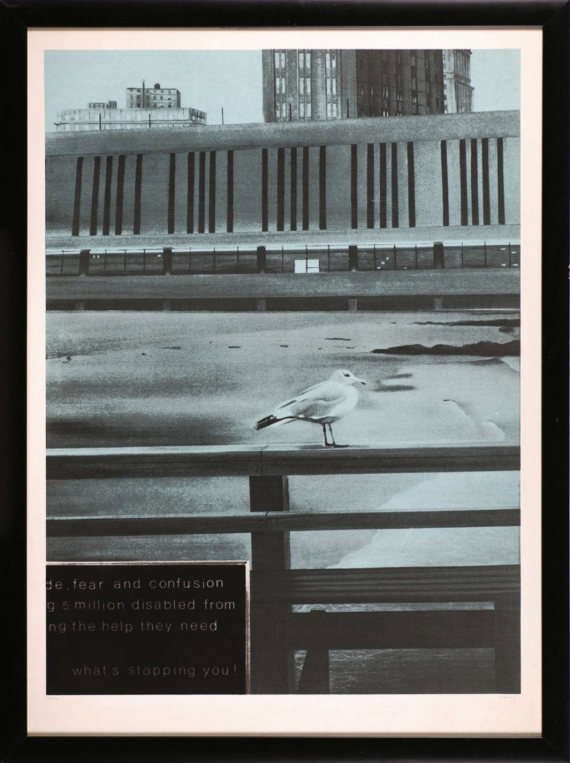 JACQUES MONORY - Fear and confusion.: MONORY JACQUES (n. 1924) Fear and confusion. Serigrafia. Cm 65,00 x 90,00. 58/100. Firma e tiratura in basso a matita. Cornice presente