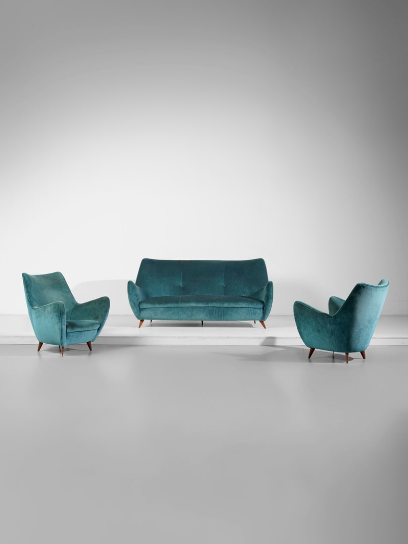 GUGLIELMO VERONESI Three-seater sofa and pair of armchairs, I.S.A. (1 of 2)