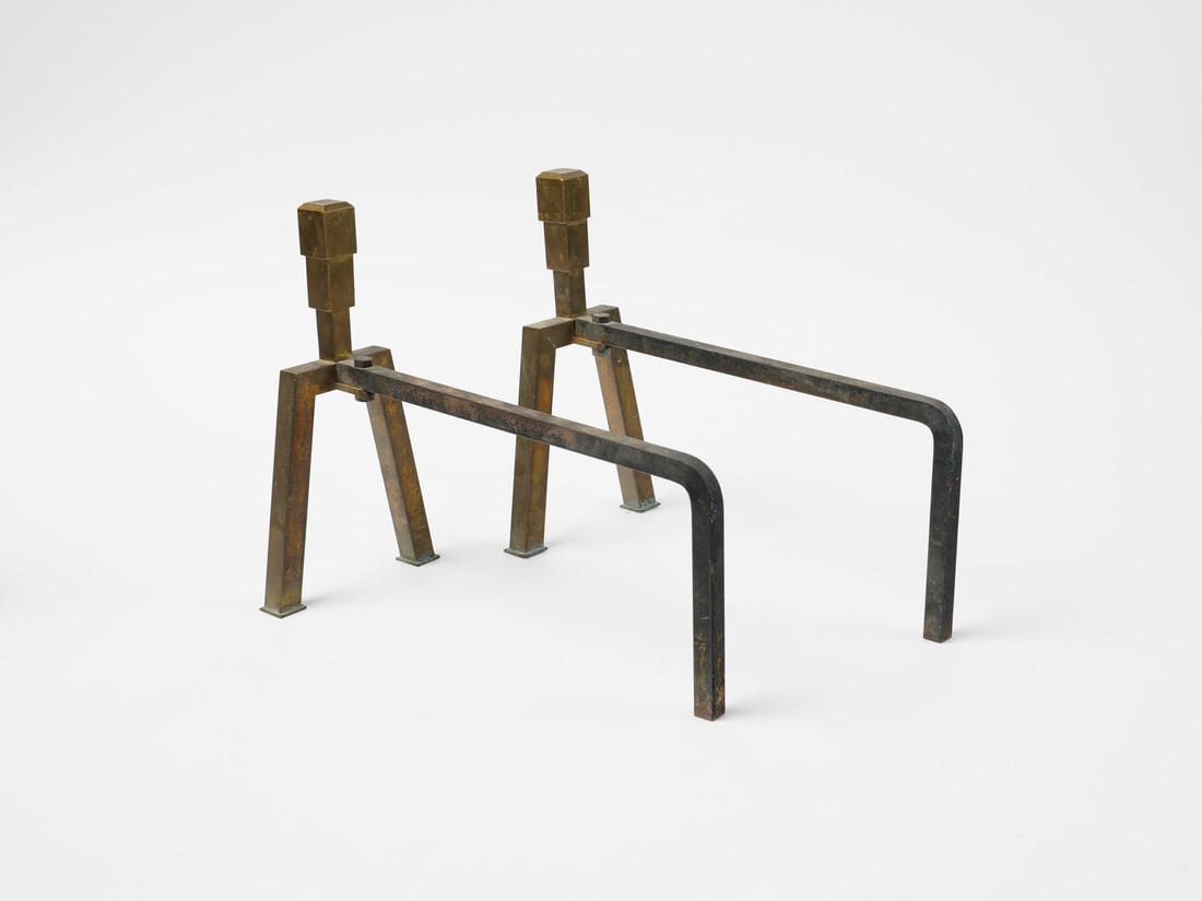 MANIFATTURA ITALIANA Pair of andirons. (1 of 2)