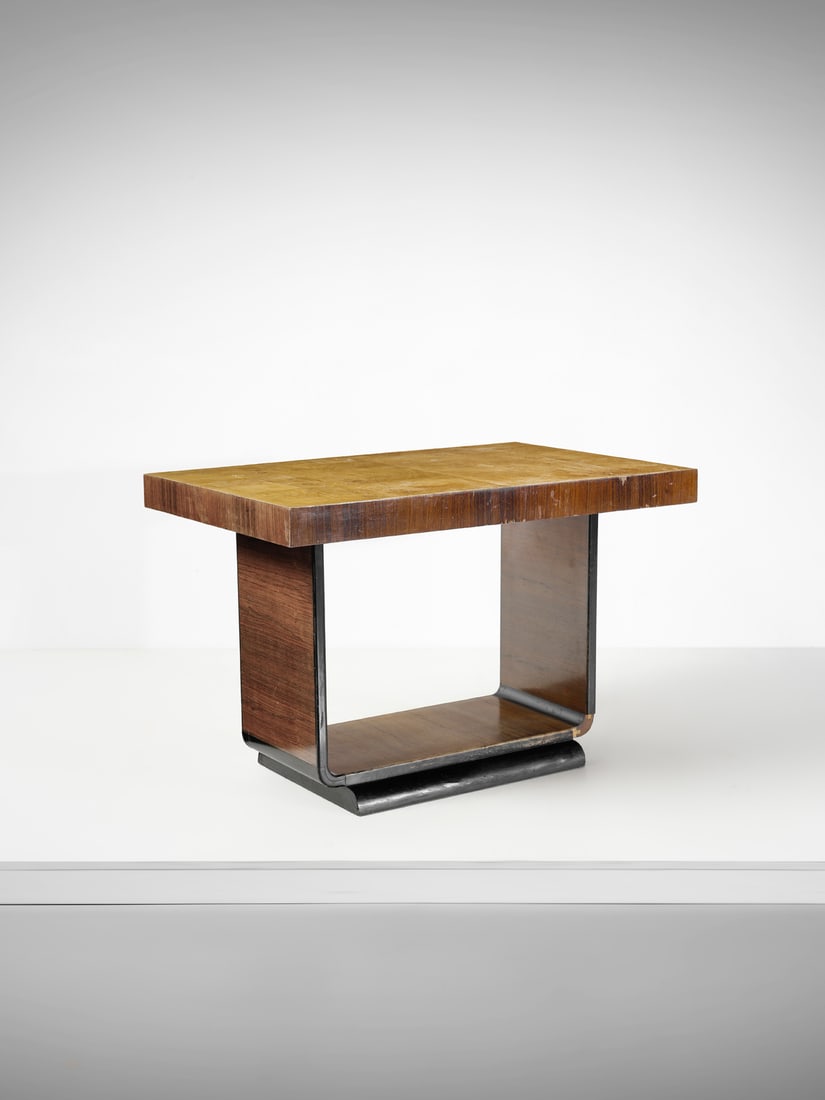 MANIFATTURA ITALIANA Déco table.: ITALIAN WORK Déco table. Ash wood and briar.. Cm 120,00 x 79,50 x 80,00. 1930s.