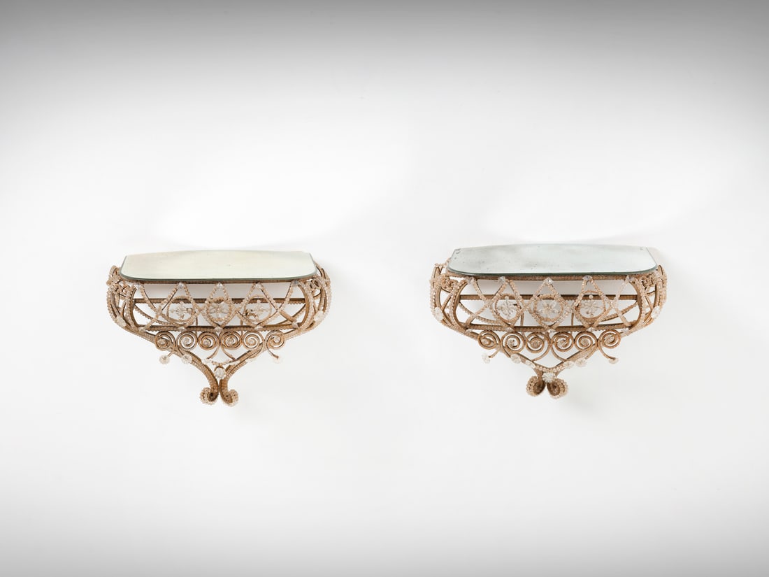 MANIFATTURA ITALIANA Pair hanging console. (1 of 3)