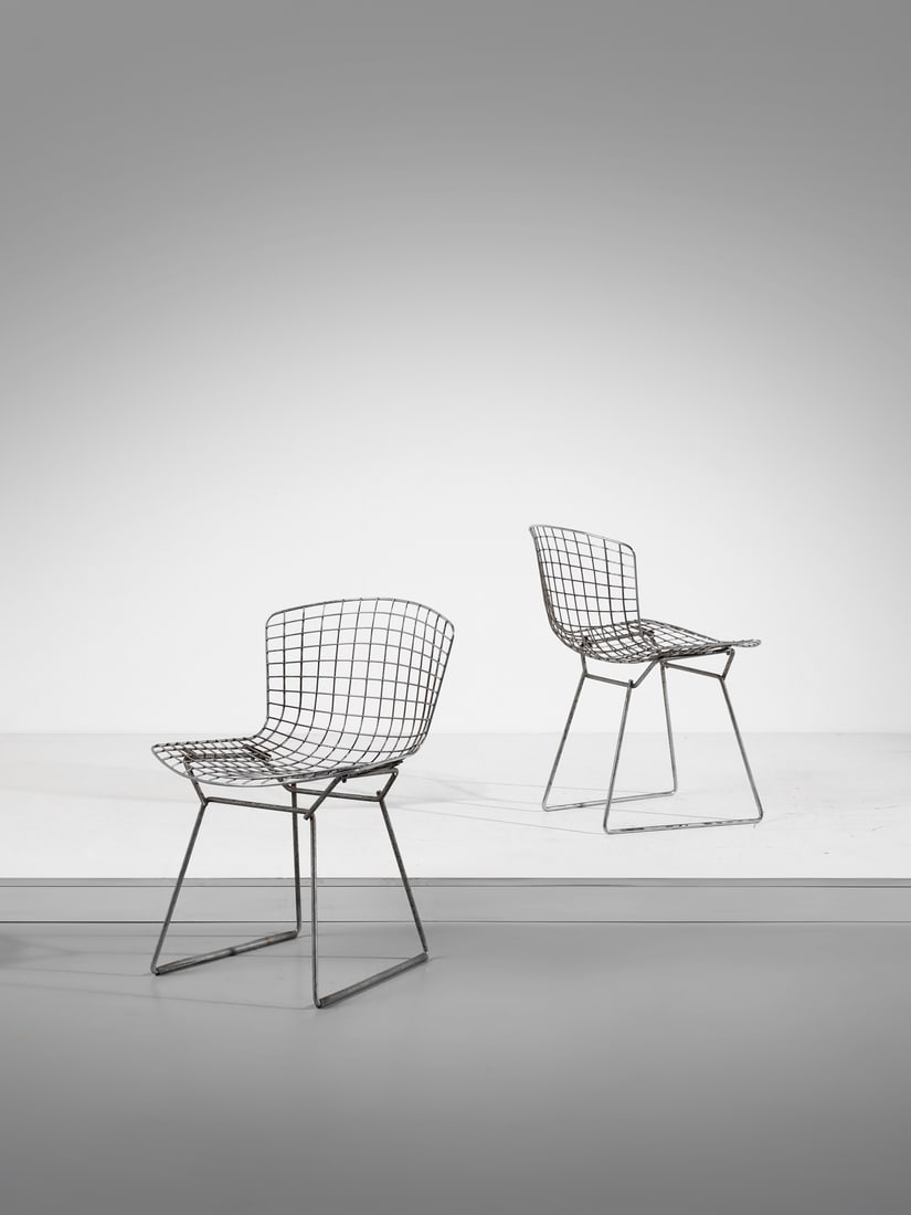 HARRY BERTOIA Pair of Wire Side Chairs, Knoll. (1 of 2)