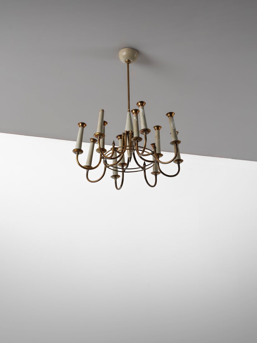 MANIFATTURA ITALIANA Twelve-lights pendant lamp. (1 of 2)