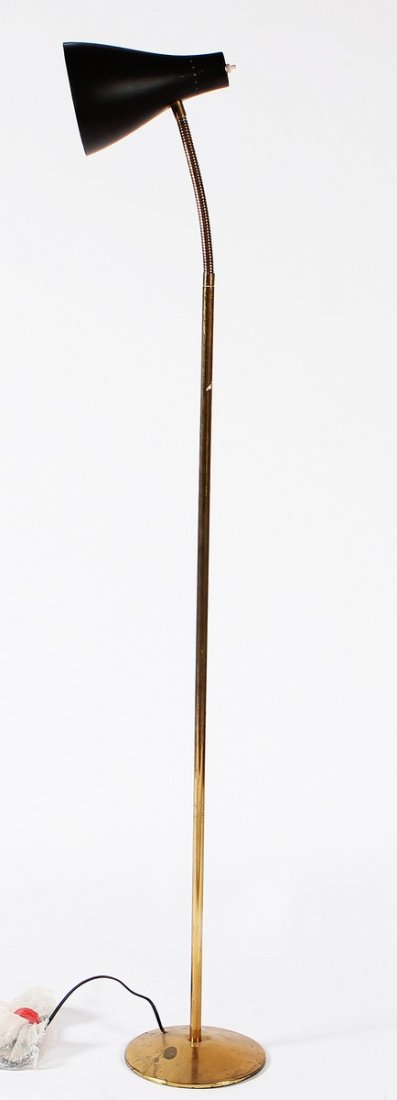 ANGELO OSTUNI Lampada da terra.: OSTUNI ANGELO Lampada da terra. Alluminio e ottone. Cm 115,00. Anni '50.