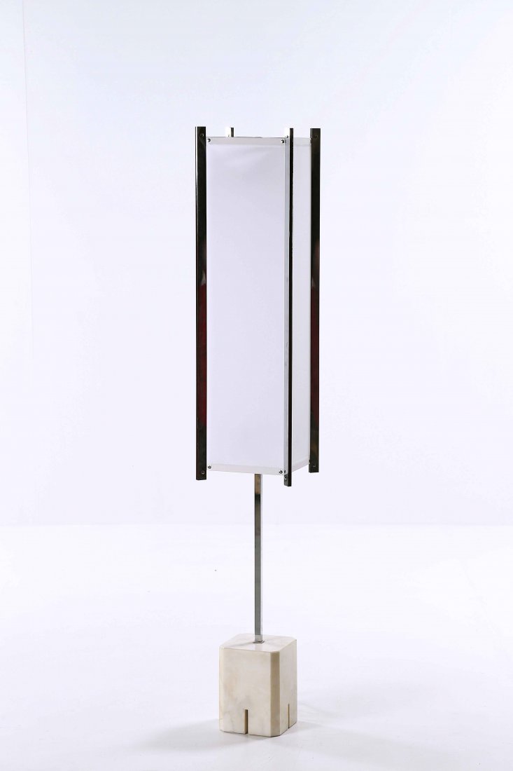 GARDELLA IGNAZIO (1905 - 1999) Lamp model LTE12 PRISMA.: GARDELLA IGNAZIO (1905 - 1999) Lamp model LTE12 PRISMA. Marble, metal and fabric. 30,00 x 184,00 x 30,00 cm 1960 Produced by Azucena.